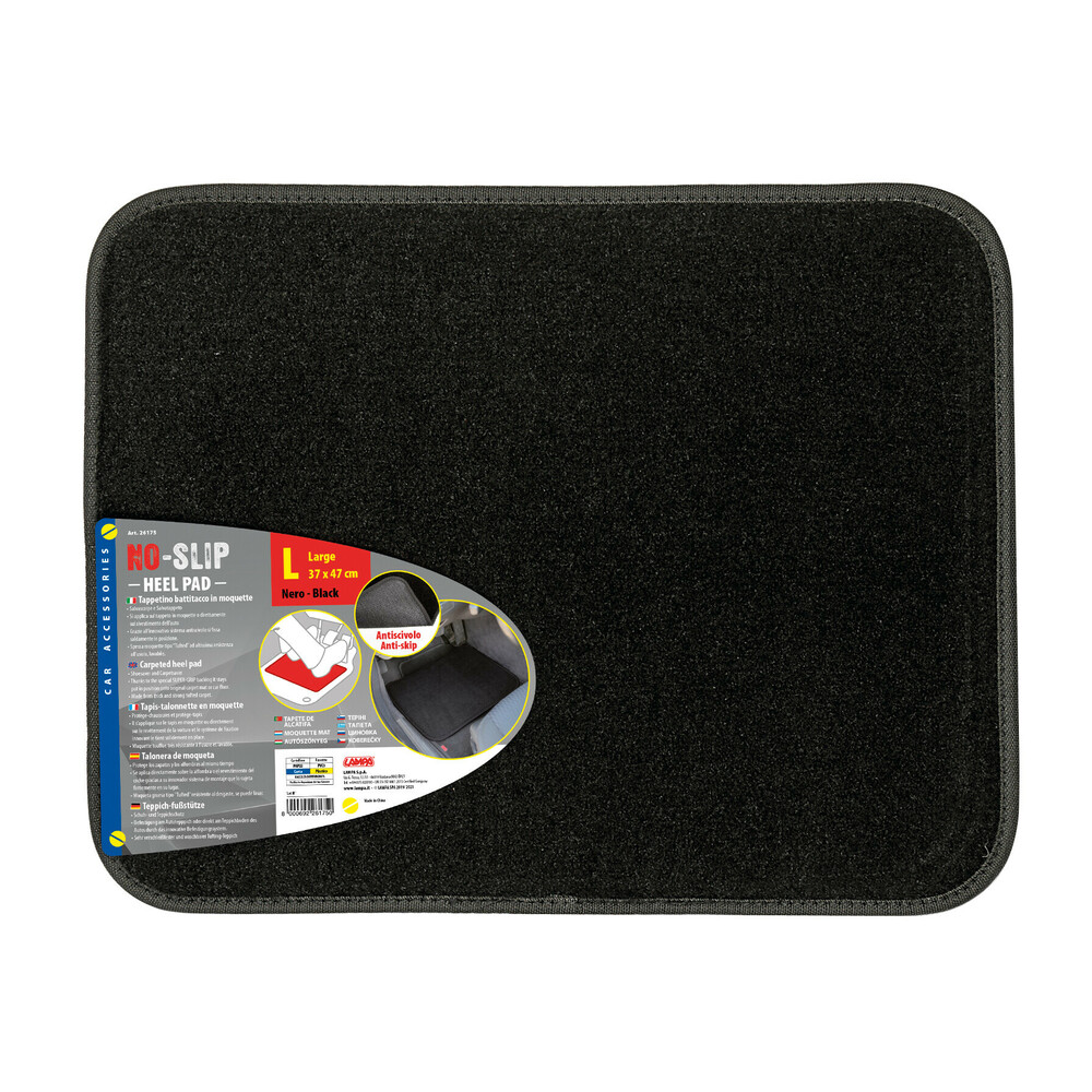 No-Slip, tappetino battitacco in moquette – L – Nero