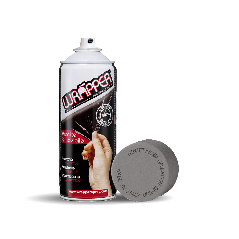 Wrapper, pellicola spray rimovibile, 400 ml – Grigio alluminio metallizzato