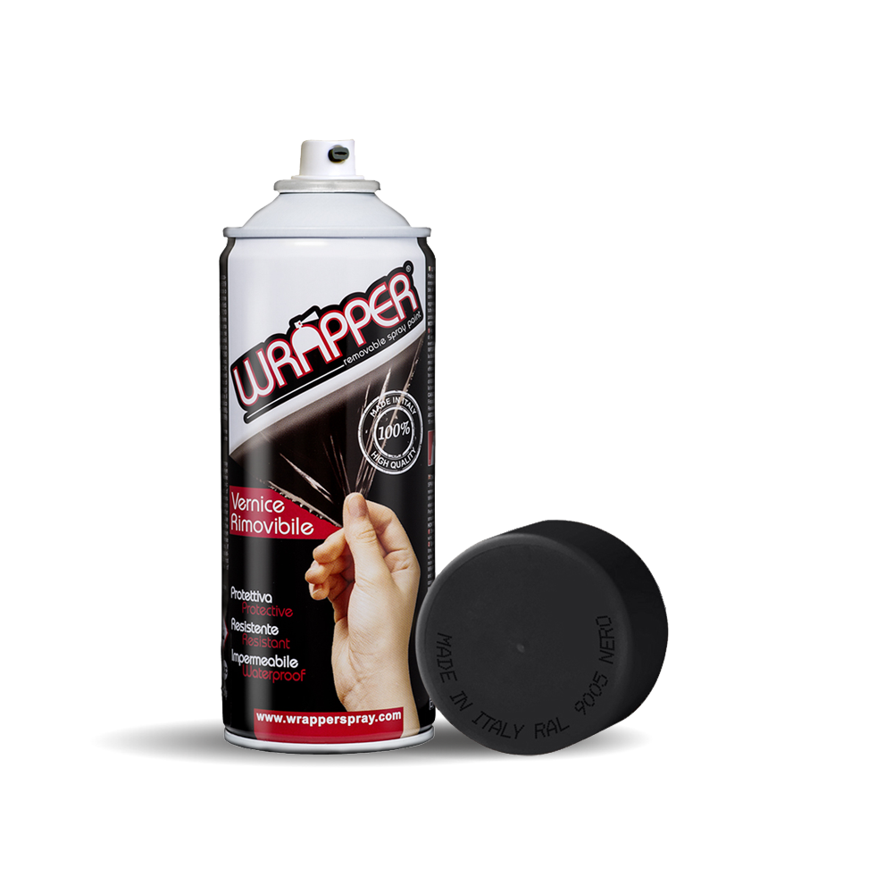 Wrapper, pellicola spray rimovibile, 400 ml – Nero opaco – Ral 9005