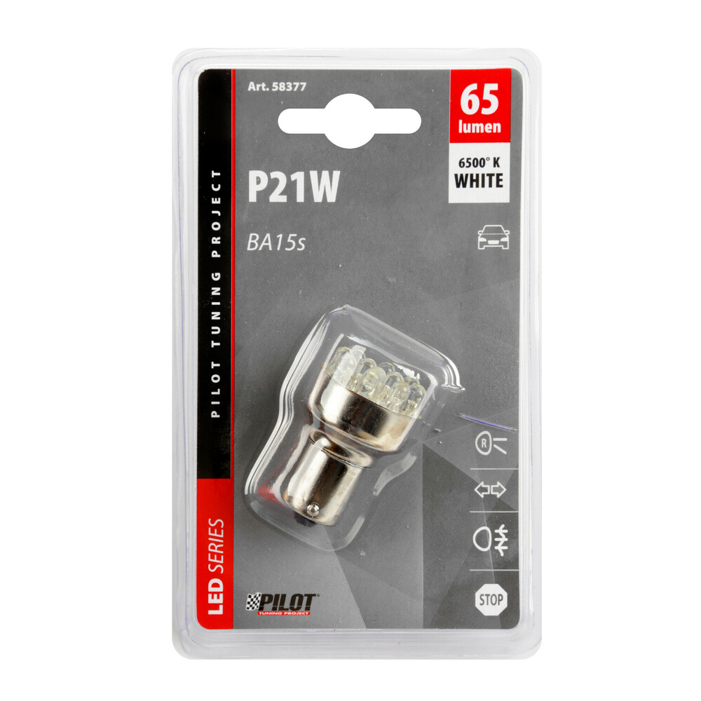 12V Lampada Multi-Led 11 Led – (P21W) – BA15s – 1 pz – D/Blister – Bianco