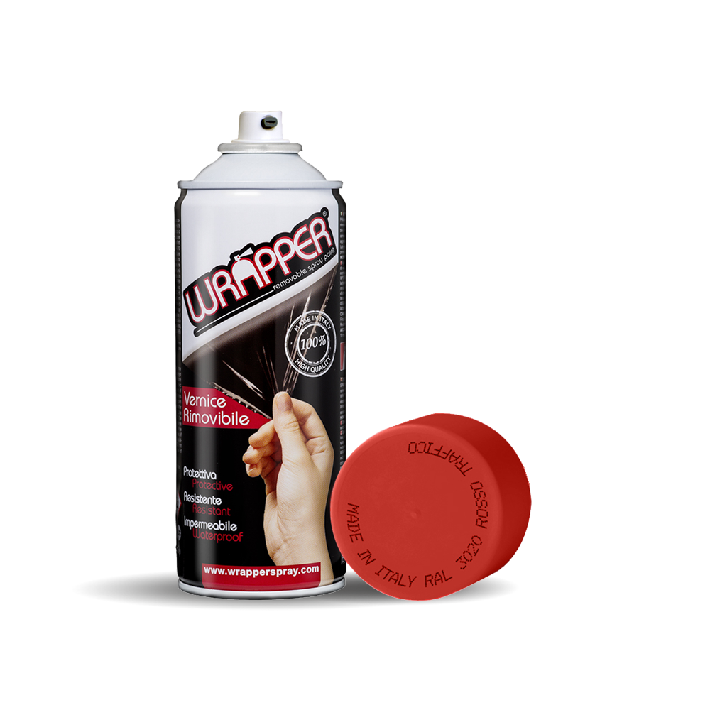 Wrapper, pellicola spray rimovibile, 400 ml – Rosso traffico – Ral 3020